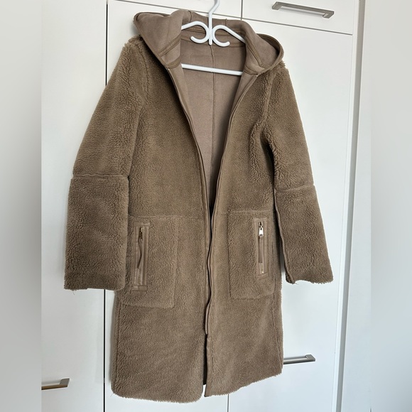 Zara reversible faux shearling leather suede coat - Picture 4 of 7